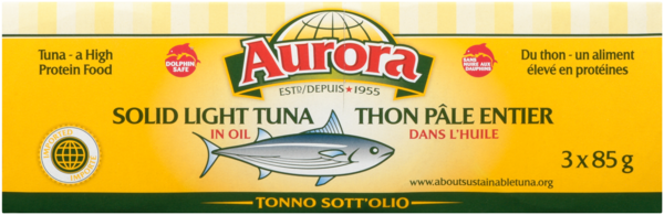 Aurora Thon Pâle Entier dans l'Huile 3 x 85 g