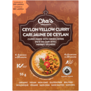 Cha's Organics Curry Paste with Dried Herbs Ceylon Yellow Curry 55 g