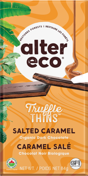 Alter Eco Chocolat noir Truffle Thins caramel salé