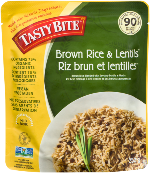 Tasty Bite Riz Brun et Lentilles Doux 250 g