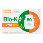 Bio-K Extra Probiotique 80 milliards bactéries Peche&Curcuma