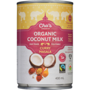 Cha's Organics Lait de Coco Biologique Cari Masala 400 ml