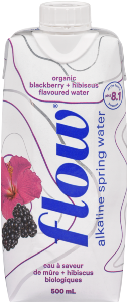 Flow Blackberry + Hibiscus Flavoured Water Organic 500 ml