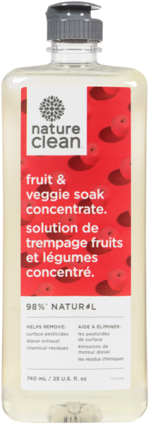 Nature Clean Solution de Trempage Fruits et Légumes Concentré 740 ml