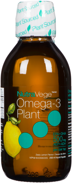NutraVege Liquide Omega-3 Plant Saveur de Citron 200 ml
