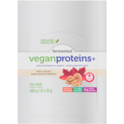 Genuine Health Fermented Vegan Proteins+ Bar, Maple Walnut, 14g Protein, Gluten Free, 12 count