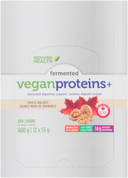 Genuine Health Fermented Vegan Proteins+ Barre, Erable Grenoble