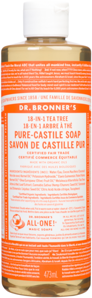 Dr. Bronner's 18-en-1 Arbre à Thé Savon de Castille Pur 473 ml