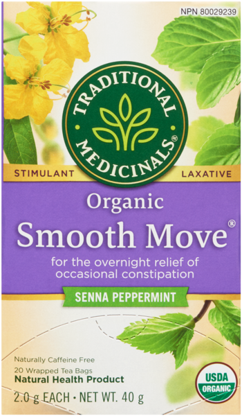 Traditional Medicinals Smooth Move Senna Peppermint Organic 20 Wrapped Tea Bags 40 g