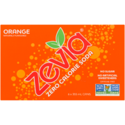 Zevia Zero Calorie Soda Orange 6 Cans x 355 ml