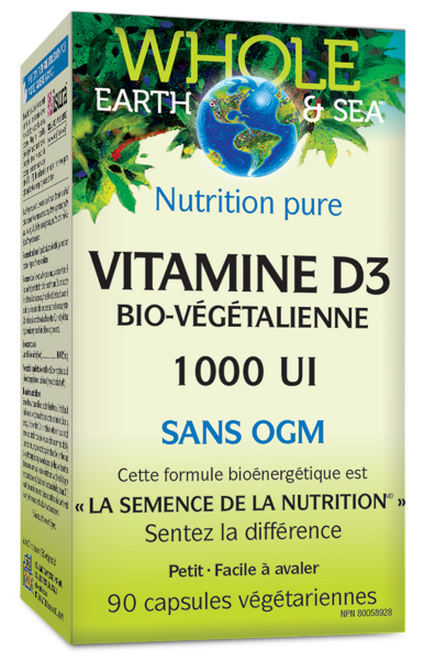 Whole Earth & Sea® Vitamine D3 bio-végétalienne  1 000 UI  90 capsules végétariennes