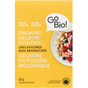 GoBio! Organic Gelatin Powder Unflavoured 3 Pouches 30 g