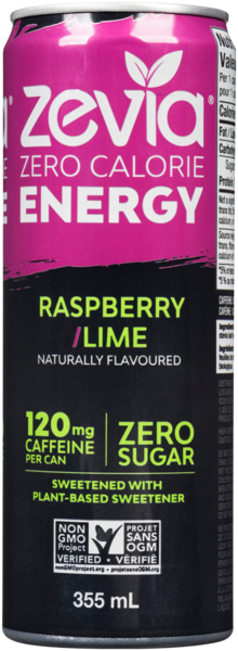 Zevia Énergie Zéro Calorie Framboise/Lime 355 ml