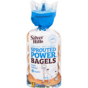 Silver Hills Sprouted Power Bagels Plain Organic 5 Bagels 400 g