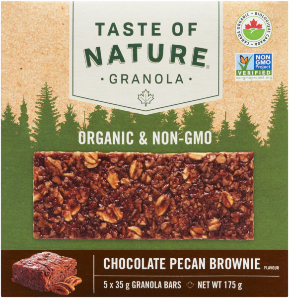 Taste of Nature Granola Saveur de Brownie Chocolat et Pacanes 5 Barres Granola x 35 g (175 g)