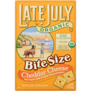 Late July Bite Size Crackers Cheddar Cheese Organic 142 g