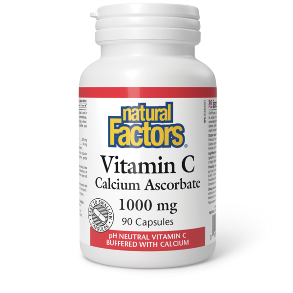 Natural Factors Vitamine C Ascorbate de calcium  1 000 mg  90 capsules