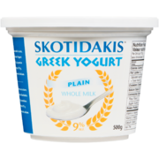 Skotidakis Yogourt Probiotique Pressé Yogourt Grec Nature Lait Entier 9% M.G. 500 g