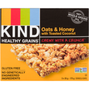 KIND Healthy Grains Barres Granola Avoine, Miel et Noix de Coco Grillée 5 x 35 g (175 g)