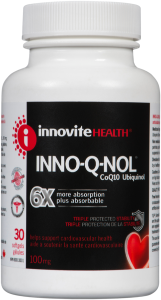 Innovite Health Inno-Q-Nol CoQ10 Ubiquinol 100 mg 30 Gélules