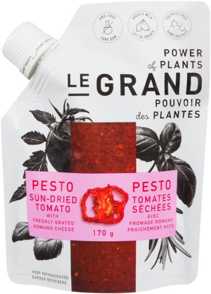 Le Grand Pesto Tomates Séchées avec Fromage Romano Fraichement Râpé 170 g