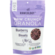 Rawcology Biologique Raw Crunch Granola Bleuets avec Acai 200 g
