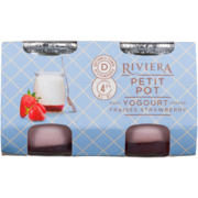 Riviera Petit Pot Goat Yogourt Strawberry 4.9% M.F. 4 x 120 g