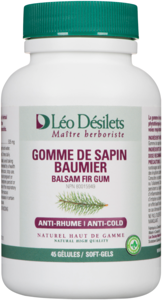 Léo Désilets Gomme de Sapin Baumier Anti-Rhume 45 Gélules