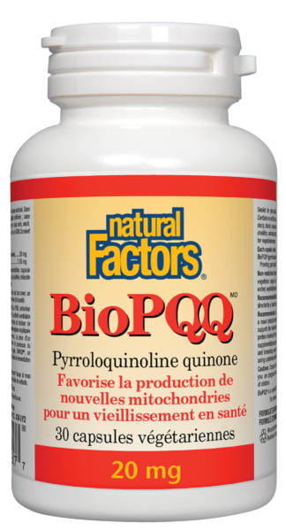 Natural Factors BioPQQ Pyrroloquinoline quinone  20 mg  30 capsules végétariennes