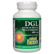 Natural Factors DGL racine de réglisse déglycyrrhiziné 400 mg 90 comprimés à croquer