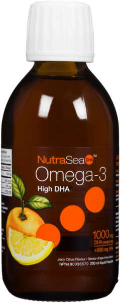 NutraSea DHA Omega-3 Saveur d'Agrumes Juteux Liquide 200 ml