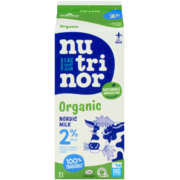 Nutrinor Organic Nordic Milk Partly Skimmed 2% M.F. 2 L