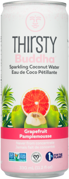 Thirsty Buddha Sparkling Coconut Water   Grapefruit
