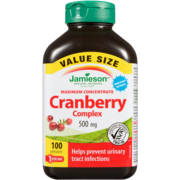 Jamieson Maximum Concentrate Cranberry Complex 500 mg Value Size 100 Capsules