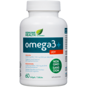 Genuine Health Omega 3+ Joy Fish Oil Supplement, 2000 mg EPA, 100 mg DHA, Non GMO, 60 Softgels