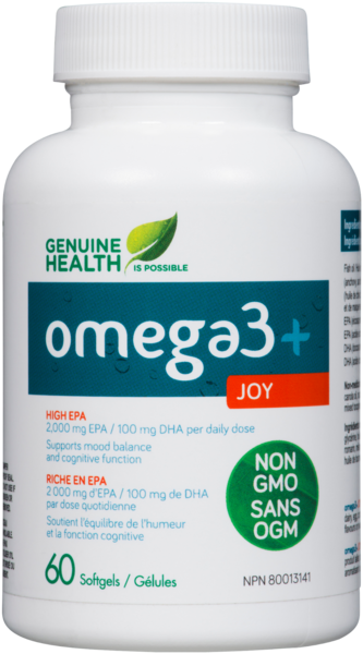 Genuine Health Omega 3+ Joy huile de poisson , 2000 mg EPA, 100 mg DHA