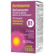 Natural Factors Benfotiamine BioCoenzymée • B1 avec sulbutiamine 150 mg 30 capsules végétariennes