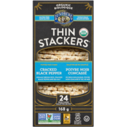 Lundberg Family Farms Thin Stackers Puffed Rice Cakes Cracked Black Pepper Organic 24 Rice Cakes 168 g