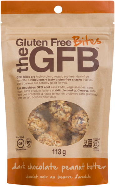 The GFB Gluten Free Bites Dark Chocolate Peanut Butter 113 g