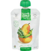 Love Child Organics Purée Biologique Poires Chou Frisé Pois 6 Mois + 128 ml