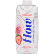 Flow Strawberry + Rose Flavoured Water Organic 500 ml