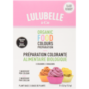 Lulubelle & Co Préparation Colorante Alimentaire Biologique 3 Couleurs x 2.5 g (7.5 g)