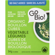 GoBio! Cubes de Bouillon Biologique Légumes 6 Cubes 54 g