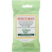 Burt's Bees Lingettes Nettoyantes pour le Visage aux Extraits de Concombre et de Sauge 10 Lingettes Préhumectées