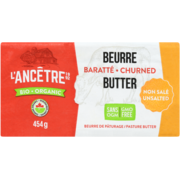 L'Ancêtre Pasture Butter Churned Unsalted Organic 454 g