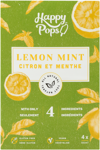 Happy Pops Citron et Menthe 4 x 66 ml