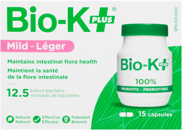 Bio-K+ Capsules probiotiques - Soins quotidiens 12.5 milliards - 15 capsules