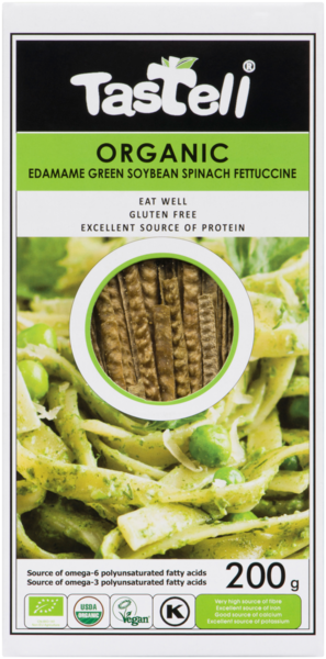 Tastell Fettucine aux Soja Vert Edamame et Épinards Biologique 200 g