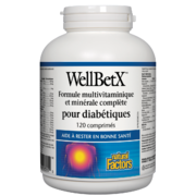 Natural Factors WellBetX pour diabétiques Formule multivitaminique et minérale complète 120 comprimés