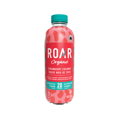 Roar Organic Boisson Électrolytique Fraise Noix de Coco 532 ml